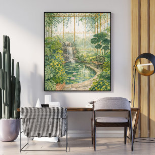 Poster jardim de estufa tropical   conservador botânico