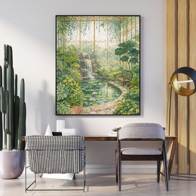 Poster jardim de estufa tropical | conservador botânico (Criador carregado)