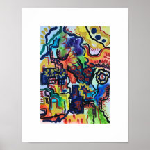 Jardim de Eva-Arte Abstrata Pintada à Mão