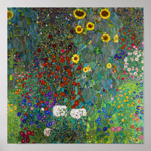 Poster Jardim de Fazenda com Girassóis Gustav Klimt