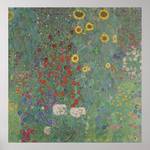 Poster Jardim de fazenda com girassóis - Gustav Klimt