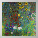 Poster Jardim de fazenda com girassóis | Gustav Klimt |<br><div class="desc">Jardim de fazendas com Sunflower é uma pintura de 1907 de Gustav Klimt.</div>