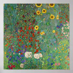 Poster Jardim de fazenda com girassóis por Gustav Klimt