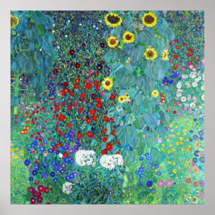 Poster Jardim de Fazenda com Girassóis por Gustav Klimt