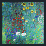 Poster Jardim de fazenda com girassóis por Gustav Klimt<br><div class="desc">Jardim de fazenda com pintura de girassóis por Gustav Klimt</div>