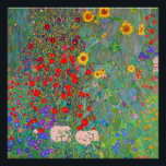 Póster Jardim de Fazenda de Gustav Klimt com girassóis<br><div class="desc">Jardim de Fazenda de Gustav Klimt com Poster de girassóis.</div>