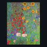 Poster Jardim de Fazenda de Gustav Klimt com girassóis<br><div class="desc">Jardim de Fazenda de Gustav Klimt com Poster de girassóis.</div>