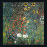 Poster Jardim de Fazenda Gustav Klimt com Girassóis<br><div class="desc">Um jardim com girassóis pintados por Gustav Klimt.</div>