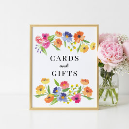 Poster Jardim de Flores Brilhantes Cartões Presentes Rosa