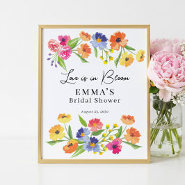 Poster Jardim de Flores Brilhantes Sinal de Boas-Vindas R