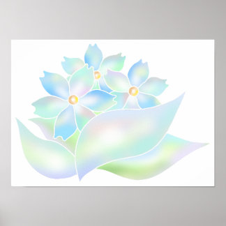 Poster Jardim de flores envolto em luz.