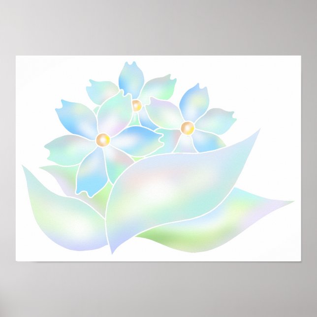 Poster Jardim de flores envolto em luz. (Frente)