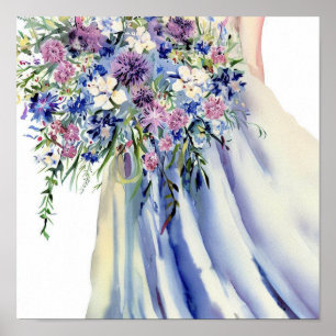Poster Jardim de Flores Selvagens, Buquê de Cascata Brida