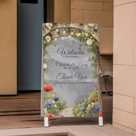 Poster Jardim de Flores Silvestres Arbor Rústico Cerimôni