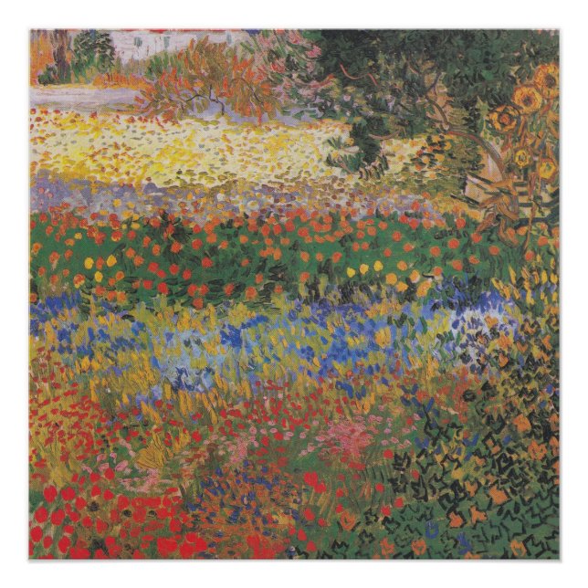 Póster Jardim de Flores - Vincent van Gogh (Frente)