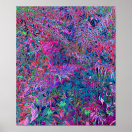 Poster Jardim de Folhagem de abstrato Psicodélicos Arco-Í