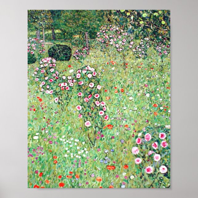 Poster Jardim De fruta Com Rosas De Gustav Klimt (Frente)