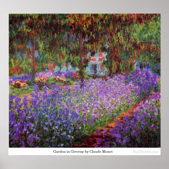 Póster Jardim de Giverny por Claude Monet (Frente)