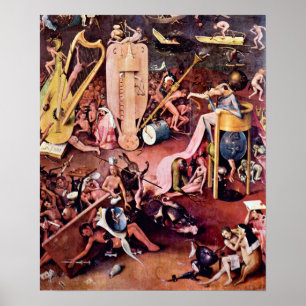Póster Jardim de Hieronymus Bosch-The do inferno, detalhe