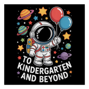 Póster Jardim de Infância E Além Astronauta Espaço