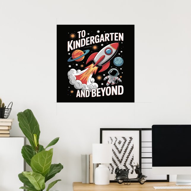 Poster Jardim de infância e Além Astronauta Volta às Aula (Escritório em casa)