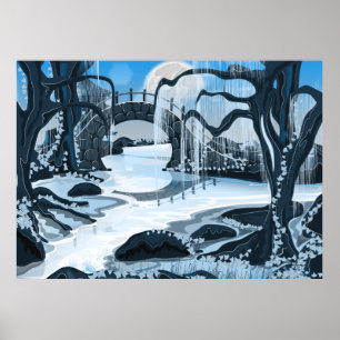 Póster Jardim de Meditação Japonês