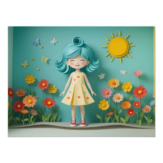 Póster Jardim de Papel Whimsical (Frente)