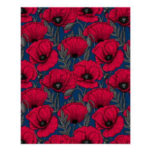 Póster Jardim de papoila noturno
