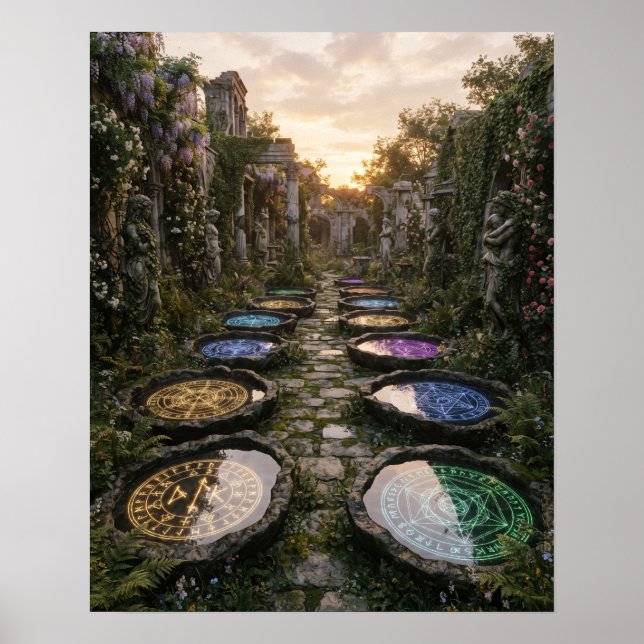 Poster Jardim de Pedra do Tanque de Reflexão  (Frente)