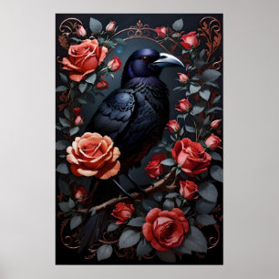 Poster Jardim de Rosa de Raven Negro Gordo