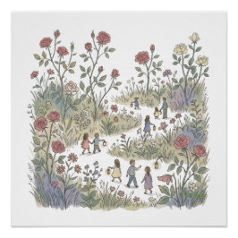 Póster Jardim de Rosas Outono
