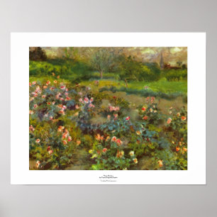 Póster Jardim de rosas pela arte impressionista bonita de