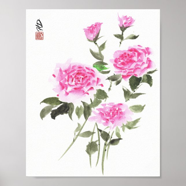 Poster Jardim de Rosas Suaves (Frente)