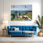 Poster Jardim de Sainte-Adresse, Monet<br><div class="desc">Monet passou o verão de 1867 com sua família em Sainte-Adresse,  um resort costeiro perto de Le Havre. Foi lá que ele pintou essa cena flutuante e iluminada por sol do lazer contemporâneo,  alistando seu pai (mostrado num chapéu do panamá) e outros parentes como modelos.</div>