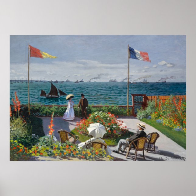 Poster Jardim de Sainte-Adresse por Claude Monet (Frente)