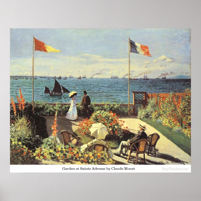 Póster Jardim de Sainte Adresse por Claude Monet (Frente)