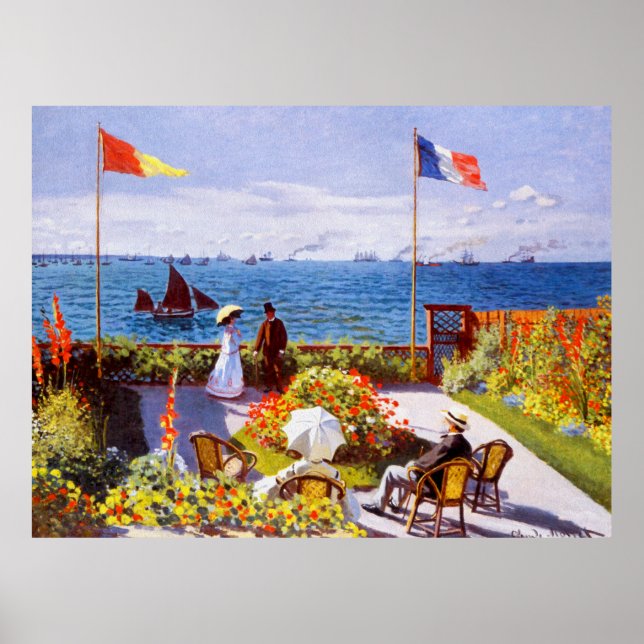 Poster Jardim de Sainte-Adresse por Claude Monet (Frente)