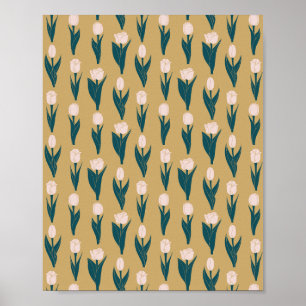Poster Jardim de Tulipas Rosa