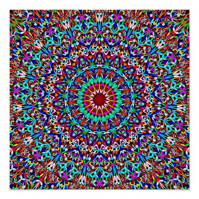 Póster Jardim de Vida Colorida Mandala (Frente)