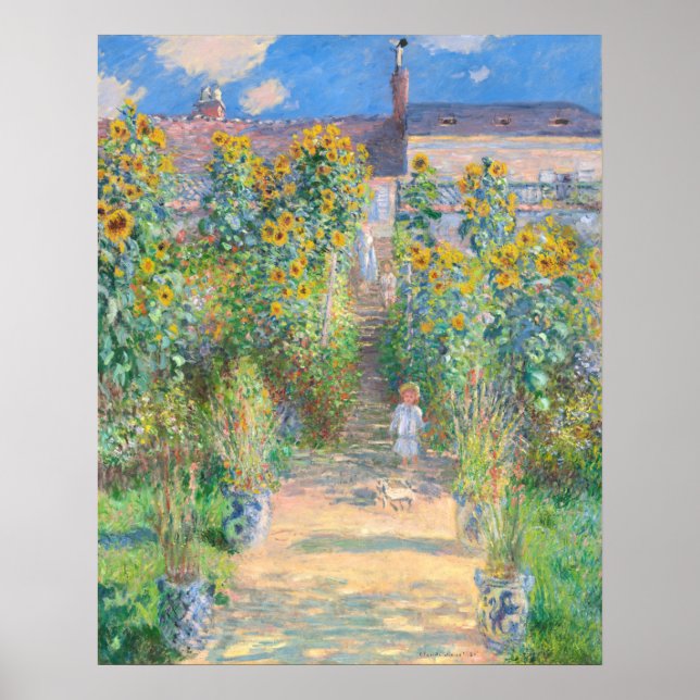 Poster Jardim do Artista em Vétheuil, Claude Monet Fine A (Frente)