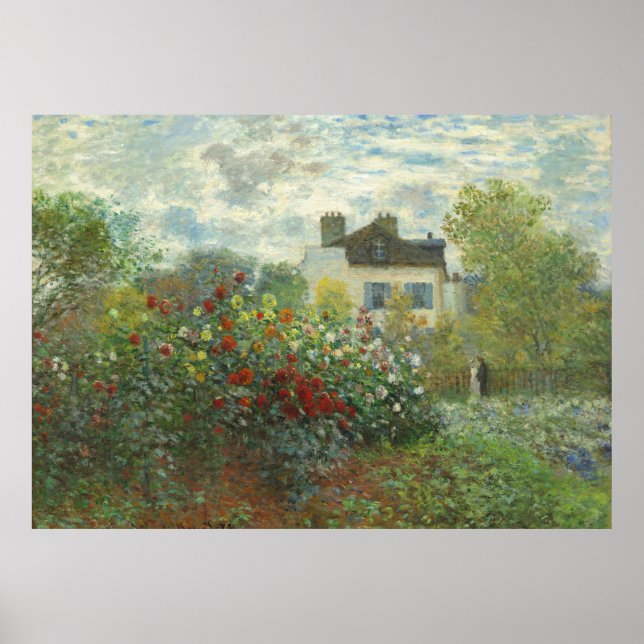 Poster Jardim do Artista Monet em Argenteuil Pintura (Frente)