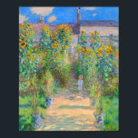 Poster Jardim do Artista Monet em Vétheuil<br><div class="desc">Poster com a pintura a óleo de Claude Monet O Jardim do Artista em Vétheuil (1880). Os girassóis e outras lindas flores azuis e vermelhas fazem um percurso no jardim onde as crianças estão dando um passeio agradável. Um presente de excelente para fãs do impressionismo e da arte francesa.</div>