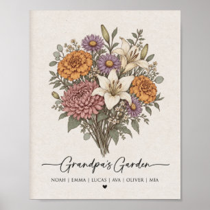 Poster Jardim do Avô Flor de Nascimento da Família Person