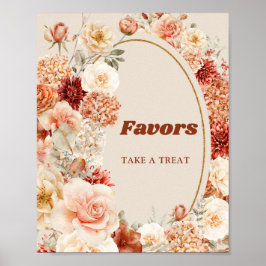 Poster Jardim do Boho outono especiarias beige laranja fa