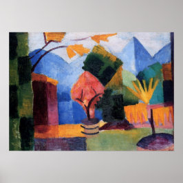 Poster Jardim do Lago Thun por August Macke, Arte Vintage