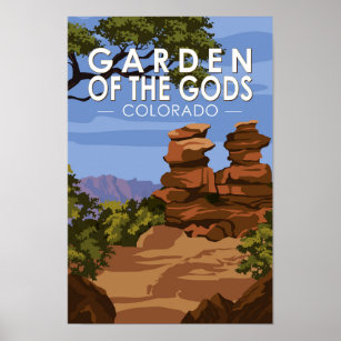 Poster Jardim dos Deuses Colorado Vintage