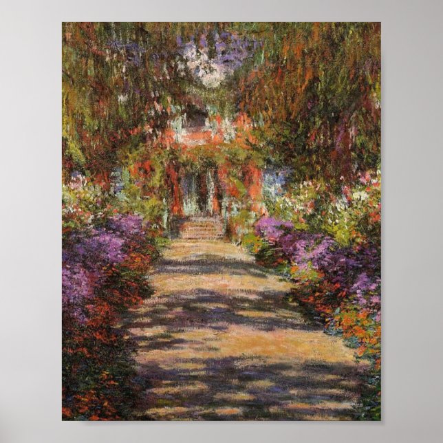 Poster Jardim Em Giverny 1902 Por Claude Monet (Frente)
