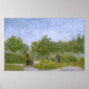 Poster Jardim em Montmartre com amantes, Vincent van Gogh