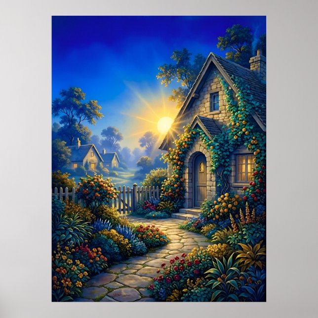 Poster Jardim Ensolarado ao Amanhecer (Frente)
