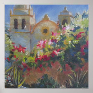 Poster Jardim espanhol de Califórnia da missão de Carme
